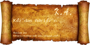 Kádas Adrián névjegykártya